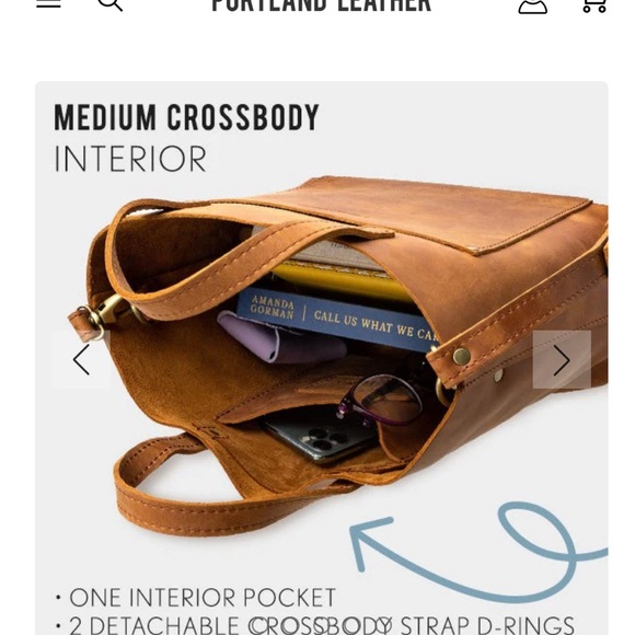 Portland Leather Crossbody Tote Medium - Picture 10 of 11